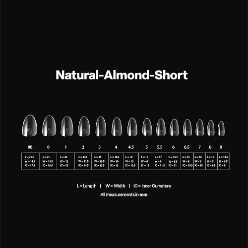 Aprés Gel-X® Almond Box of Nail Tips | 280 Gel-X Tips, Soft Tips, 14 Sizes 00-9 | Half-sizes Included (Natural Almond Short, 280 Count) thumbnail 4
