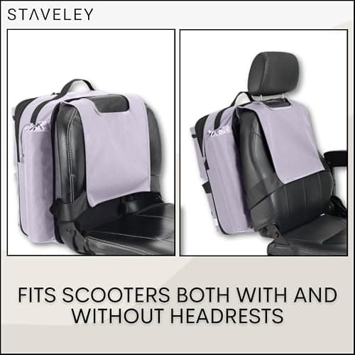 Staveley XL Expandable Mobility Scooter Bag for Electric Mobility Scooters & Boot Scooters - Back of Seat Bag (Purple) thumbnail 6