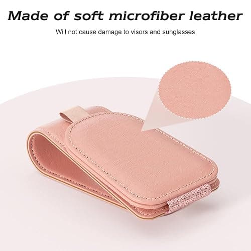 ❤️ ❤️ Sotfamily Sunglass Holder for Car Visor, Suede Cloth Magnetic Sunglass Organizer for Car Accessories, 2 Packs, Pink thumbnail 7