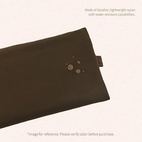 Monolike Happy and Lucky Flat Pencil Case, Brown - Slim Water-Resistant Nylon Pen Pouch, Aesthetic Pastel Stationery Organizer for Office thumbnail 5