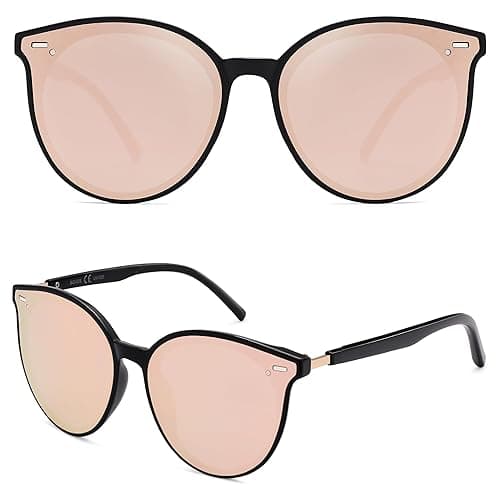 SOJOS Sunglasses Womens Trendy 2025 Classic Round Retro Vintage Shades Large Frame Sunnies SJ2067 - Pink thumbnail 3