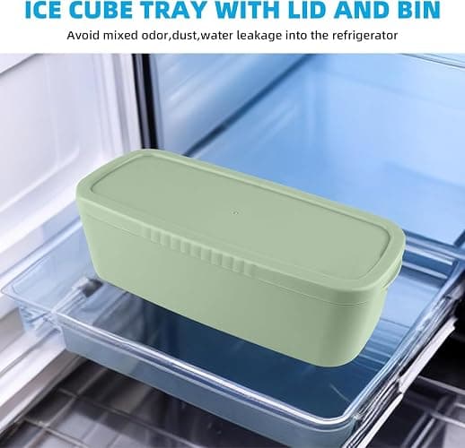 Tcamp Ice Mold for Stanley Cup 30-40 oz Tumbler Cup Ice Mold, Silicone Ice Cube Tray With Lid and Bin for Chilling Cocktails, Whiskey, Drinks, Coffee, Easy Fill and Release Ice Maker (Green) thumbnail 7