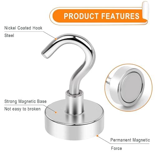 MIKEDE Magnetic Hooks 15Pack 28lbs+ Magnet Hook 2025 Cruise Cabin Ship Essentials Heavy Duty Strong Magnets Refrigerator Fridge Hanging for Classroom Beach Vacation Kitchen Grills Home ﻿ thumbnail 6