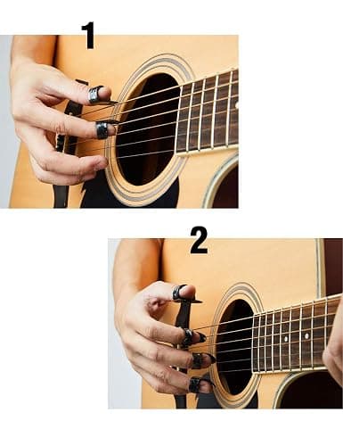 Thumb Finger Picks Plectrum With Plastic Case, SUNLP Stainless Steel Metal Celluloid Guitar thumb finger picks and Free 8pcs 0.46mm Guitar Picks For Mandolin Banjo Harp Thumb Finger Picks thumbnail 8