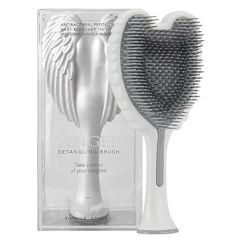 Detangling Hair Brush - Anti Static Angel Wing Hair Brush with Soft & Flexible Bristle for Straight & Wavy Hair - Tangle Angel Hair Detangler Brushes for Blow Drying & Shower - Matt White - Image 1