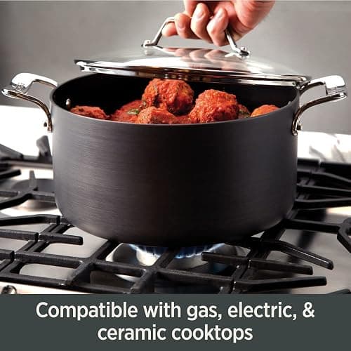 All-Clad Essentials Hard Anodized Nonstick Fry Pan Set 2 Piece, 8, 10,5 Inch Oven Broiler Safe 500F, Lid Safe 350F Pots and Pans, Cookware Black thumbnail 4