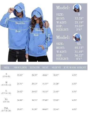 SeSe Code Hoodie with Eye Mask Travel Airplane Unisex Oversized Sweatshirt Sleep Pullover with Pocket Fleece Couples Hoodies thumbnail 7