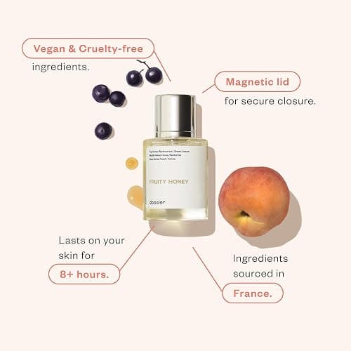 Dossier - Fruity Honey - Eau de Parfum - Inspired by J.Malone's Nectarine Blossom & Honey - Perfume Luxury - Pure Infused - Paraben-Free - Vegan - For Women Men Unisex - Fragrance 1.7 oz (Spray 50ml) thumbnail 2