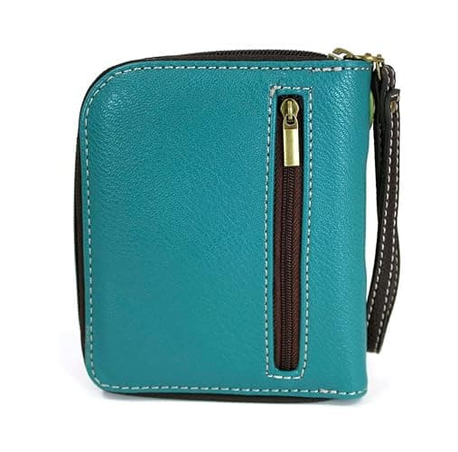 CHALA Zip Around Wallet, Wristlet, 8 Credit Card Slots, Sturdy Pu Leather - Frog - Turquoise thumbnail 4