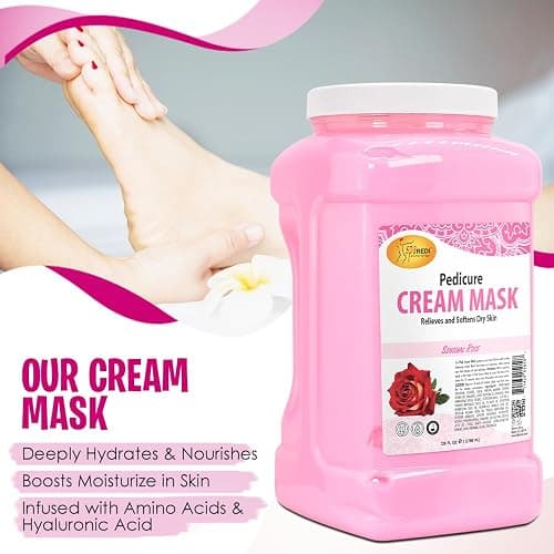 SPA REDI - Body and Foot Cream Mask, Sensual Rose, 128 Oz - Pedicure Massage for Tired Feet and Body, Hydrating, Fresh Skin - Infused with Hyaluronic Acid, Amino Acids, Panthenol, Comfrey Extract thumbnail 7