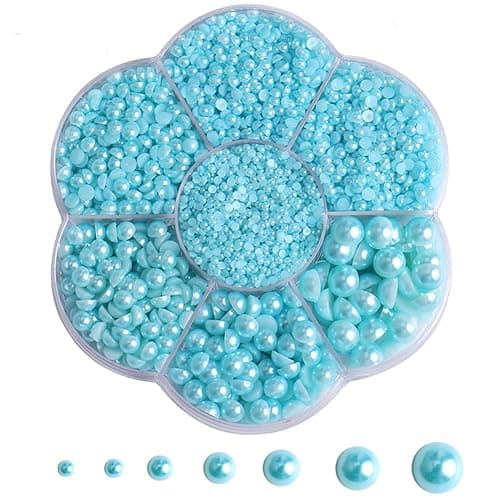 5700 Pcs Light Orchid Half Pearls for Crafts,Nail Pearls for Nails Art for Crafting DIY Accessory,Flatback Pearls gems for Makeup,Neatly Organized Craft Pearls for Artists Creative (2/3/4/5/6/8/10mm) - Image 1