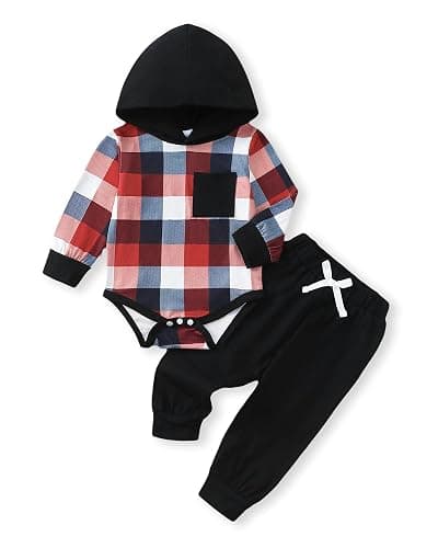 NZRVAWS Newborn Baby Boy Clothes Infant Boy Clothing Hoodie Sweatshirt Long Pants Outfit Set Fall Winter 0-18M - Image 1