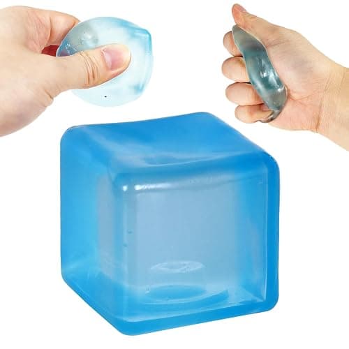 Ziporiajoy Durable Squishy Cube Squeeze Toys, Stress Cube Fidget Toy for Anxiety Relief, Not Easy to Fall Off Sensory Toys for Boys Girls Age 3+ (1 Pcs. 3.5cm PT Blue) - Image 1