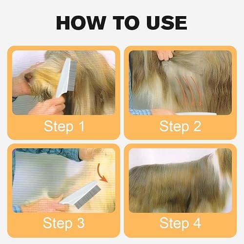 Pet Hair Comb, 2025 New Multifunctional Pet Grooming Brush Pet Hair Comb Tear Stain Removal, Fine-Tooth Stainless Grooming Massage Comb Stainless for Small Dogs Puppies thumbnail 2