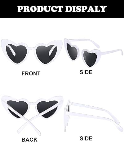 Frienda 9 Pairs Heart Shaped Sunglasses Cat Eye Shaped Sunglass for Women Bridesmaid Bachelorette Wedding Party Favor thumbnail 2