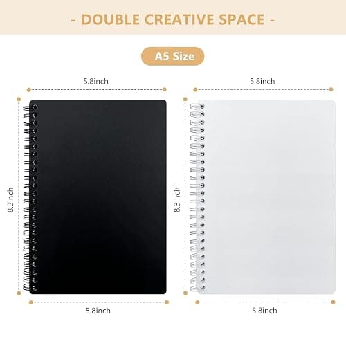 Ruatu 2 Pack Reusable Sticker Book Collecting Album Sticker Storage Organizer Book with 30+30 Sheets Blank Release Paper A5 Stickers Collection Notebook(Black+Clear) thumbnail 2