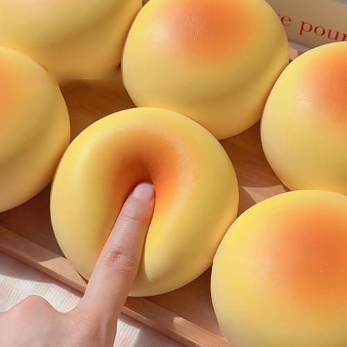Cream Bun Bread Squishy - 4" Slow Rising Squishy Toys, Super Soft Food Squishies, Sensory Stress Relief Squeeze Toys for Adults, Cute Desk Fidget Toy thumbnail 7