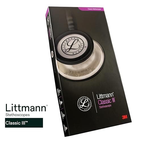 3M Littmann Classic III Monitoring Stethoscope, 5807, More Than 2X as Loud, Weighs Less, Stainless Steel Rainbow-Finish Chestpiece, 27" Caribbean Blue Tube, Brass Stem and Headset thumbnail 9