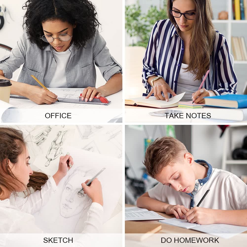 AUAUY Ink Free Pen, Portable Eternal Metal Pen, Interchangeable with 2 Spare Tips, for Writing, Home, Office, Drawing, Delivery, 2pcs (Black + Silver) thumbnail 7