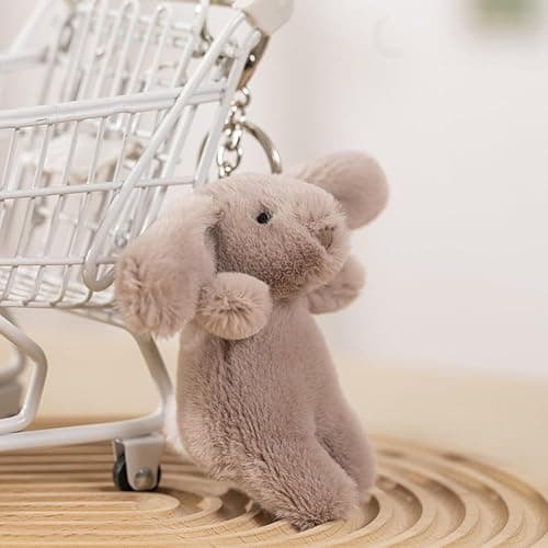 Miokkley Cute Bunny Plush Keychain for Backpack, 3.5" Inch Mini Rabbit Keychain Purse Charm Pendant Gift for Women thumbnail 3