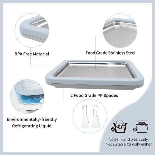 Instant Ice Cream Maker, Rolled Ice Cream Maker, Instant Gelato Pan/Roll, Homemade DIY Ice Cream for Fun Parent-Child Activities for Families (Light Blue, X-Large) thumbnail 4