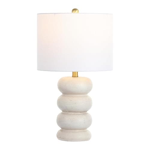 SAFAVIEH Lighting Collection Coco Cream/Brass Gold 22-inch Stacked Table Lamp for Bedroom, Living Room, Home Office, Desk, Nightstand (LED Bulb Included) thumbnail 3