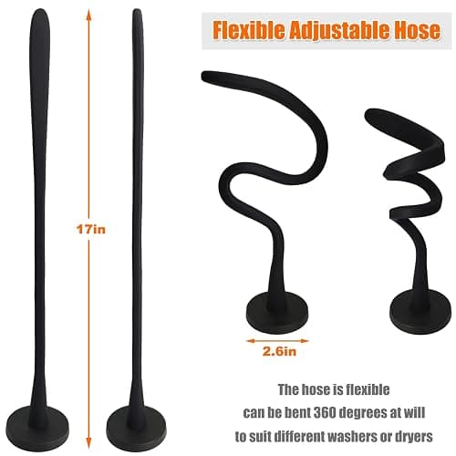Front Load Washer Door Prop, Removable Flexible Washer Door Stopper, Magnetic Washing Machine Door Holder with 66mm Magnet Base, Keep Washer Door Open to Prevent Odors (Black) thumbnail 2