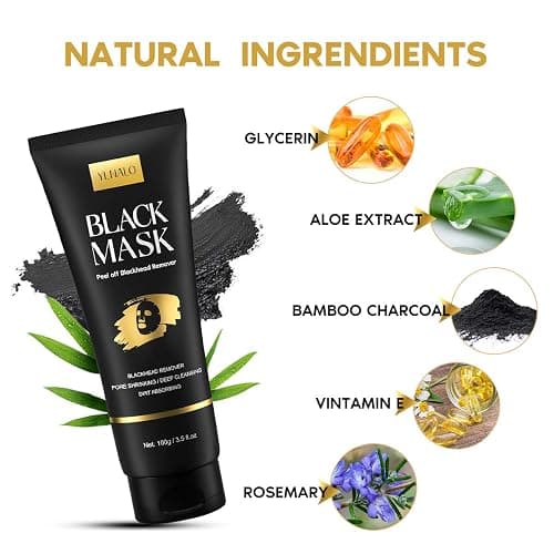 YLNALO Blackhead Remover Mask Kit, Charcoal Peel Off Facial Mask with Brush and Pimple Extractors, Deep Cleansing for Face Nose Blackhead Pores Acne, For All Skin Types (3.5 Fl.oz) thumbnail 6