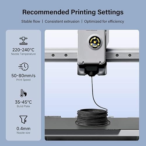 EONO3D TPU Filament Matte 95A 1.75mm, 1kg - Shore 95A Flexible & Durable TPU, Matte Black，Low-Gloss Matte Finish, Minimal Layer Lines, for Phone Cases, Wearables & Functional Parts thumbnail 7
