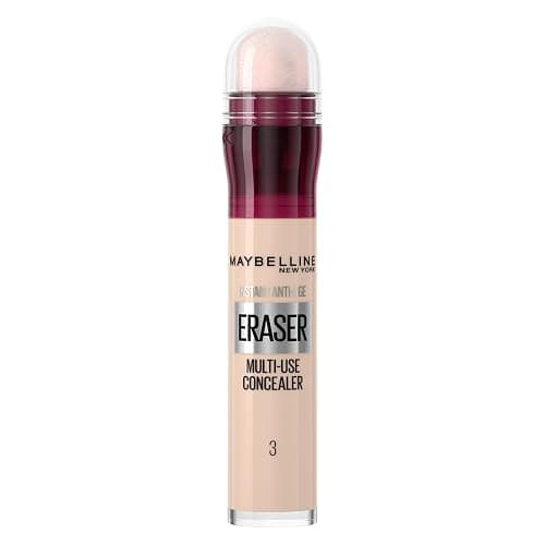 Maybelline Instant Anti-Age Eraser Eye Concealer for Face, Dark Circles, Blemish & Fine Lines Concealer, Full Coverage, Dermatologist Tested, Suitable for Sensitive Skin, Shade: 03 Fair - Image 1