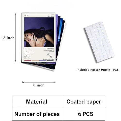 YINGXI Olivia Rodrigo Poster, 6 Stück, inkl. Poster, Putty, Musikalbum, Poster, ungerahmt: 20 x 30 cm thumbnail 2