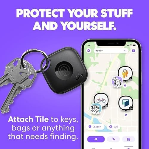 Tile by Life360 Starter Pack - Bluetooth Trackers and Item Finders for Keys, Wallets & More. Both iOS and Android Compatible. Phone Finder. 2-Pack (Black Mate/Slim) thumbnail 2