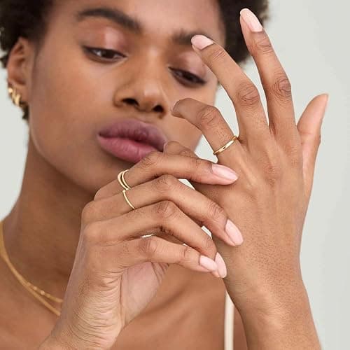10 PCS 14K Gold Plated Rings Set for Women, Dainty Gold Knuckle Ring Non Tarnish, Simple Thumb Stacking Rings Pack Size 6/7/8/9/10 thumbnail 7