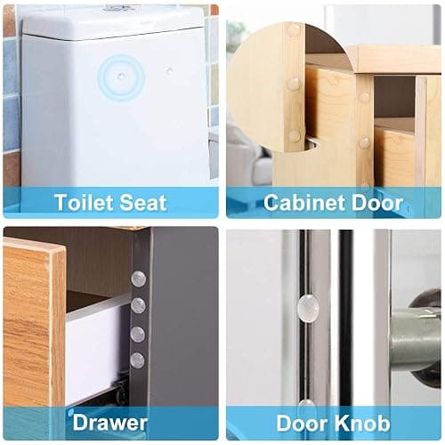 200PCS Cabinet Bumpers Clear Rubber Bumpers Self Adhesive, Soft Close Cabinet Door Bumper Dots, Sound Dampening Cupboard Door Bumpers Pads for Kitchen Drawers, Picture Frames, Furniture thumbnail 6