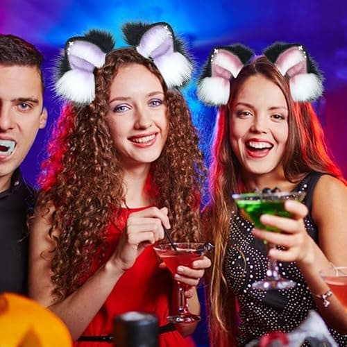 Eforcase Faux Wolf Ears Headwear Faux Fur Headbands Headdress Halloween Animal Cosplay Costume Accessories for Women thumbnail 5