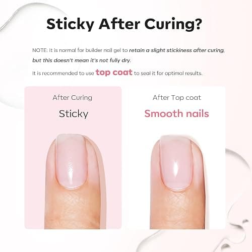 modelones Gel Polish Builder Nail Set, Builder Base Colors Jelly Nude Pink Hard Strengthener Rubber Gel Polish 8-in-One Extension LED Nail Lamp Cured 6 Colors thumbnail 8
