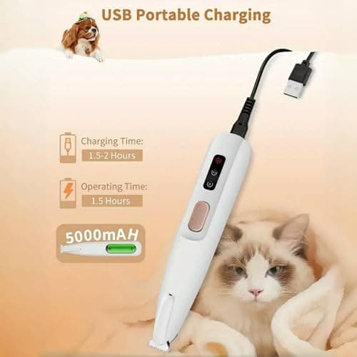 Furrybasic Pet Hair Trimmer, Furry Basic Paw Trimmer for Dogs, Low Noise Waterproof Rechargeable Pet Paw Trimmer for Paws, Ears, Face, Eyes thumbnail 7