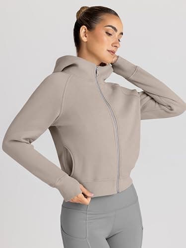Trendy Queen Womens Zip Up Hoodies Jackets Cropped Sweatshirts Fleece Fall Outfits Casual Comfy Y2k Tops Winter Clothes 2025 thumbnail 3