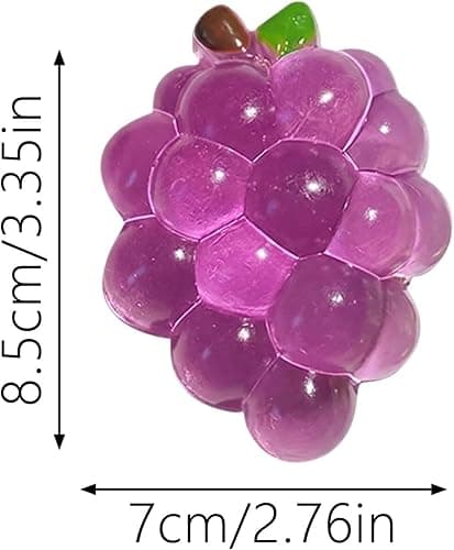 Crystal Grape Squishy Toy, Clear Jelly TPR Slow Rebound Sensory Fidget for Teens and Adults, Stress Relief Desk Gadget, Novelty Gift (Purple) thumbnail 3