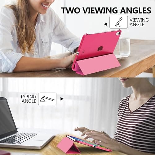 MoKo for iPad (A16) 11th Generation Case 11 Inch 2025, iPad 10th Generation Case 10.9 Inch 2022, Slim Stand Hard PC Translucent Back Shell Smart Cover, Support Touch ID, Auto Wake/Sleep, Persian Pink thumbnail 5
