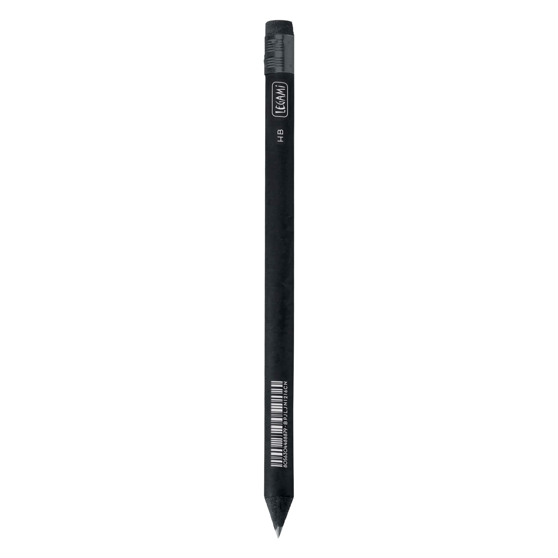 Legami - Black Pencil, Pencil with Eraser, 1 x 19.5cm, HB Pin, Precise Line, for Writing and Drawing - Image 1