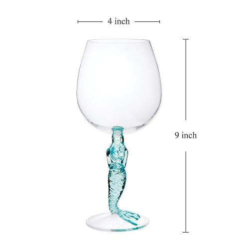 Supreme Housewares Durable Acrylic Plastic Stem Wine Glasses, Set of 2, Reusable Plastic Drinkware, BPA-free, Shatter-Proof, Ideal for Wine and Beverage (17 oz, Mermaid) thumbnail 3