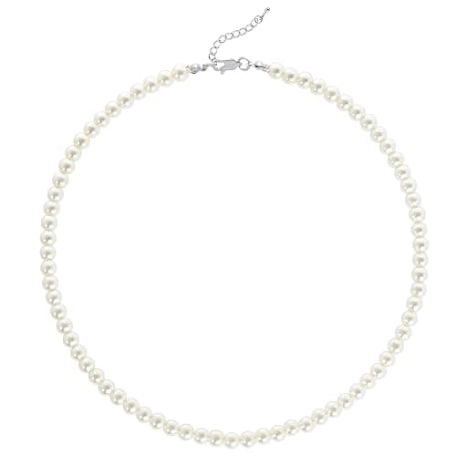 BABEYOND Collier Ras du Cou-Perles d'Imitation pour Femme Collier Court Rond Perle Simple pour Mariage Valentin Blanc - Image 1