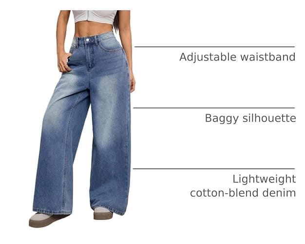 OYICAI Womens Baggy Jeans thumbnail 4