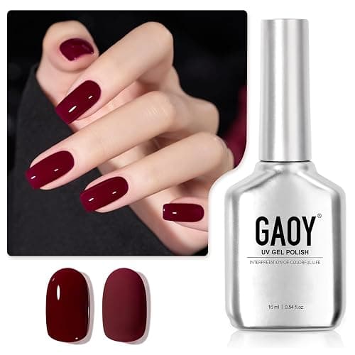 GAOY Red Gel Nail Polish, 16ml Soak Off Gel Polish, UV Light Cure for Nail Art DIY Manicure at Home, 1149 Dark Red Cherry - Image 1