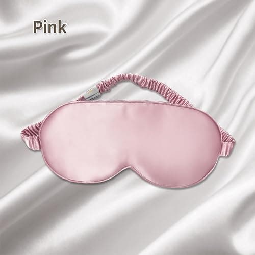 Sleep Mask,Silk Eye Mask for Sleeping Women/Men/Girls,19 Momme Both Sides 100% Pure Mulberry Silk Blackout Anti-Allergy Blindfold with Elastic Strap for Night,Travel,Nap,Meditation (Pink) thumbnail 2