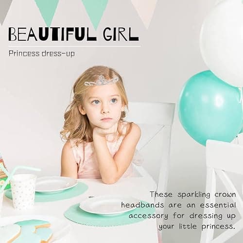 Cinaci 5 Pack Sparkly Glitter Rhinestone Silver Metal Headbands Wedding Hair Crowns Tiaras Clasps Accessories for Kids Girls Women Brides - 5 Pack S2 thumbnail 3