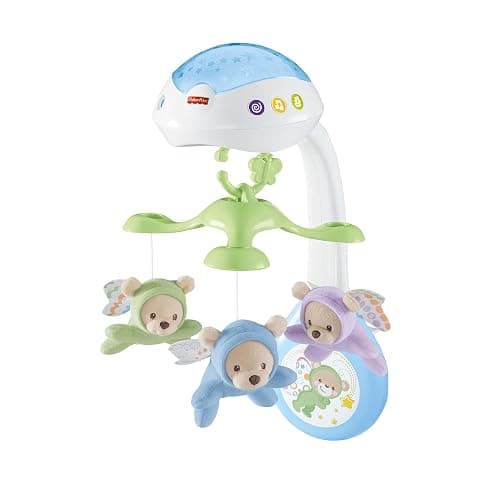 Fisher-Price 3-in-1-Traumbärchen-Mobile, Mobile für Babybett, Elektrisches Mobile mit Licht, Musikmobile, Babyerstausstattung, Babybett- und Baby-Zubehör, ab Geburt, CDN41 - Traumbärchen Mobile - Image 1