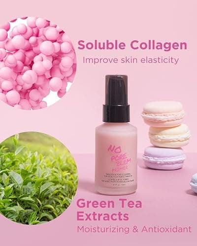 TOUCH IN SOL No Pore Blem Primer, 1.01 fl.oz(30ml) 2 Pack - Face Makeup Primer, Big Pores Perfect Cover, Skin Flawless and Glowing, Instantly Smoothes Lines, Long Lasting Makeup's Staying - 1.01 Fl Oz (Pack of 2) - Pink thumbnail 6