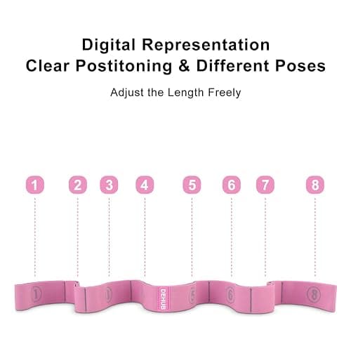 DEHUB Stretch Strap, Elastic Yoga Stretching Strap, Multi-Loop for Physical Therapy, Pilates, Yoga, Dance & Gymnastics Exercise and Flexible Pilates Stretch Band thumbnail 3